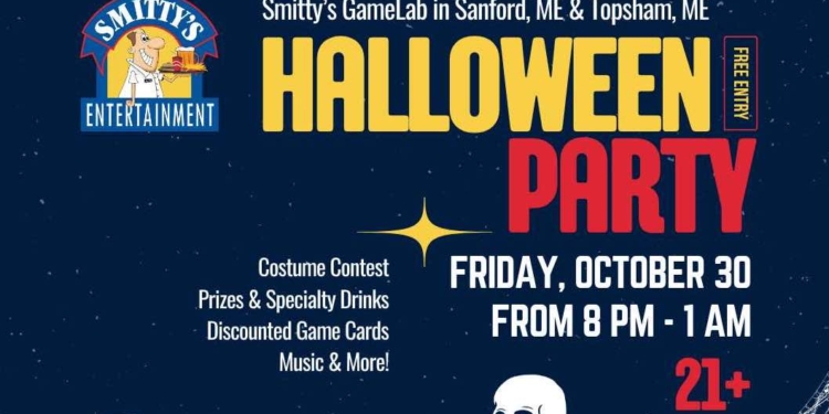 Halloween Parties at Sanford & Topsham Smitty’s GameLab Locations